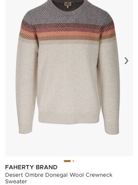 FAHERTY BRAND Desert Ombre Donegal Wool Crewneck Sweater Men’s M Retail $228